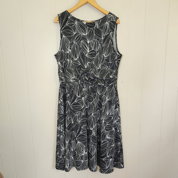 Appleseed's Dresses Appleseeds Fit And Flare Dress Stylized Leaf